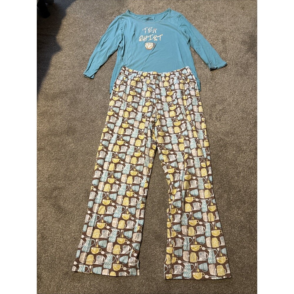 Sleep Sense Pajamas 3/4 Sleeve Top And Pants Women’s Size Medium Tea Shirt